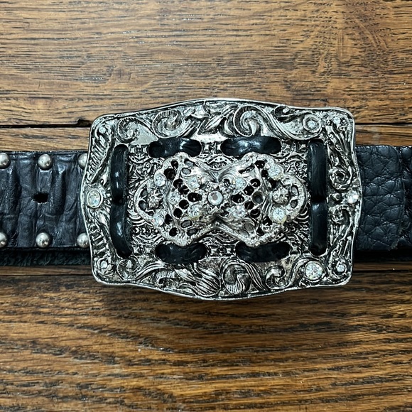 Leatherock Accessories - Leatherock Studded Belt with Crystals